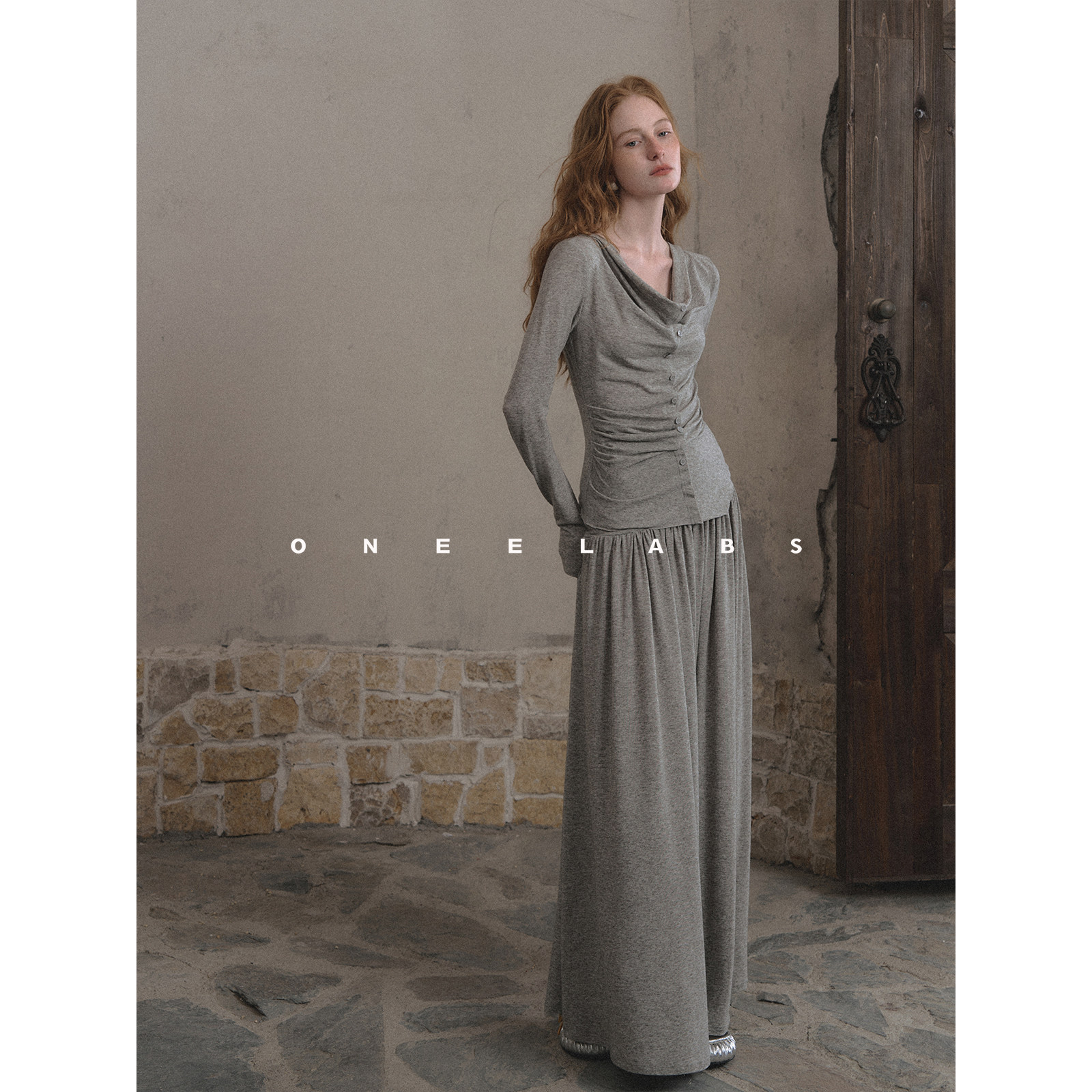 ONEELABS原创品牌 极简好穿主义 荡领抽褶苎麻针织上衣半身裙套装,女装/女士精品,时尚套装,淘宝优惠券,粉丝福利购,淘宝优惠卷