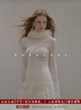 ONEELABS原创品牌 羊毛/羊驼毛混纺 朦胧微透高领针织上衣打底衫