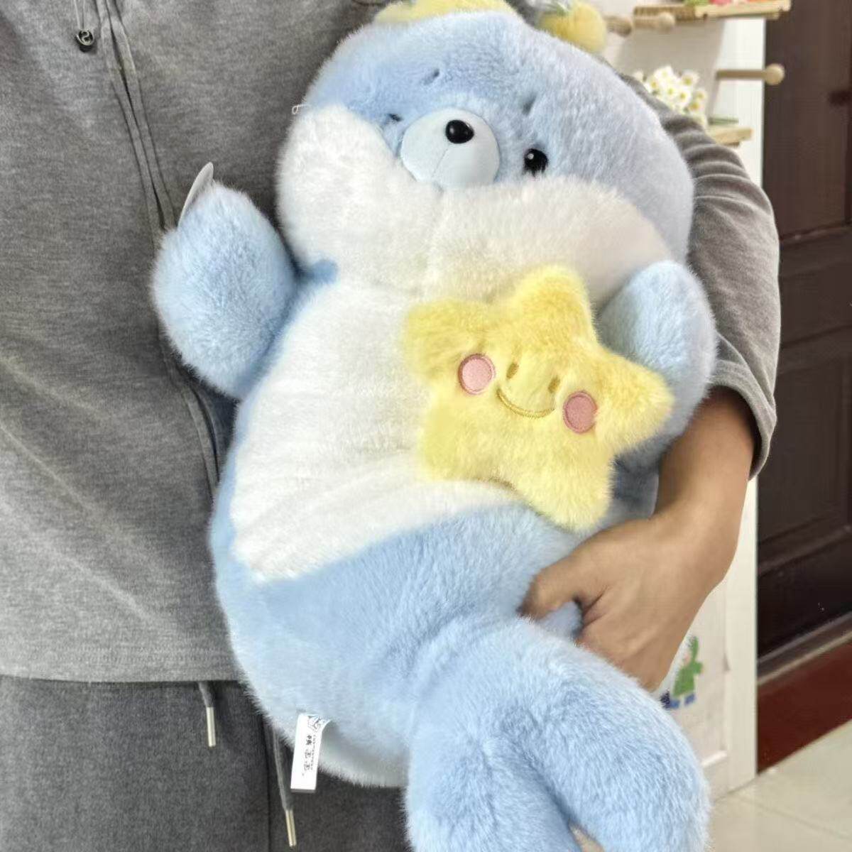 可爱海豹玩偶毛绒玩具女生娃娃公仔床上睡觉抱枕靠可爱的靠垫卡通