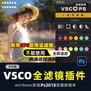VSCO电脑版全滤镜会员复古胶片预设PS插件一键调色支持win