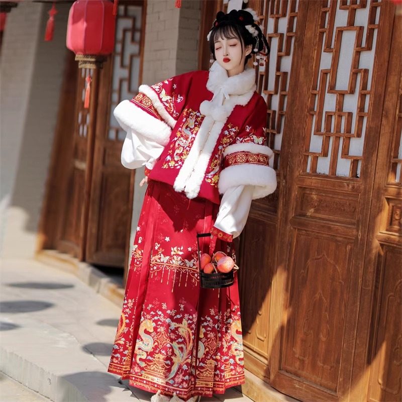 新品原创冬季加厚明制汉服女中国风马面裙新年拜年服日常古装全套,女装/女士精品,汉服套装,淘宝优惠券,粉丝福利购,淘宝优惠卷
