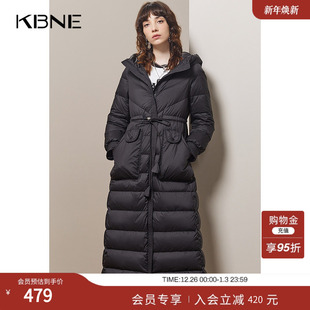 商场同款 爆款 90绒羽绒服女长款 新款 外套 黑色羽绒2024冬季 KBNE