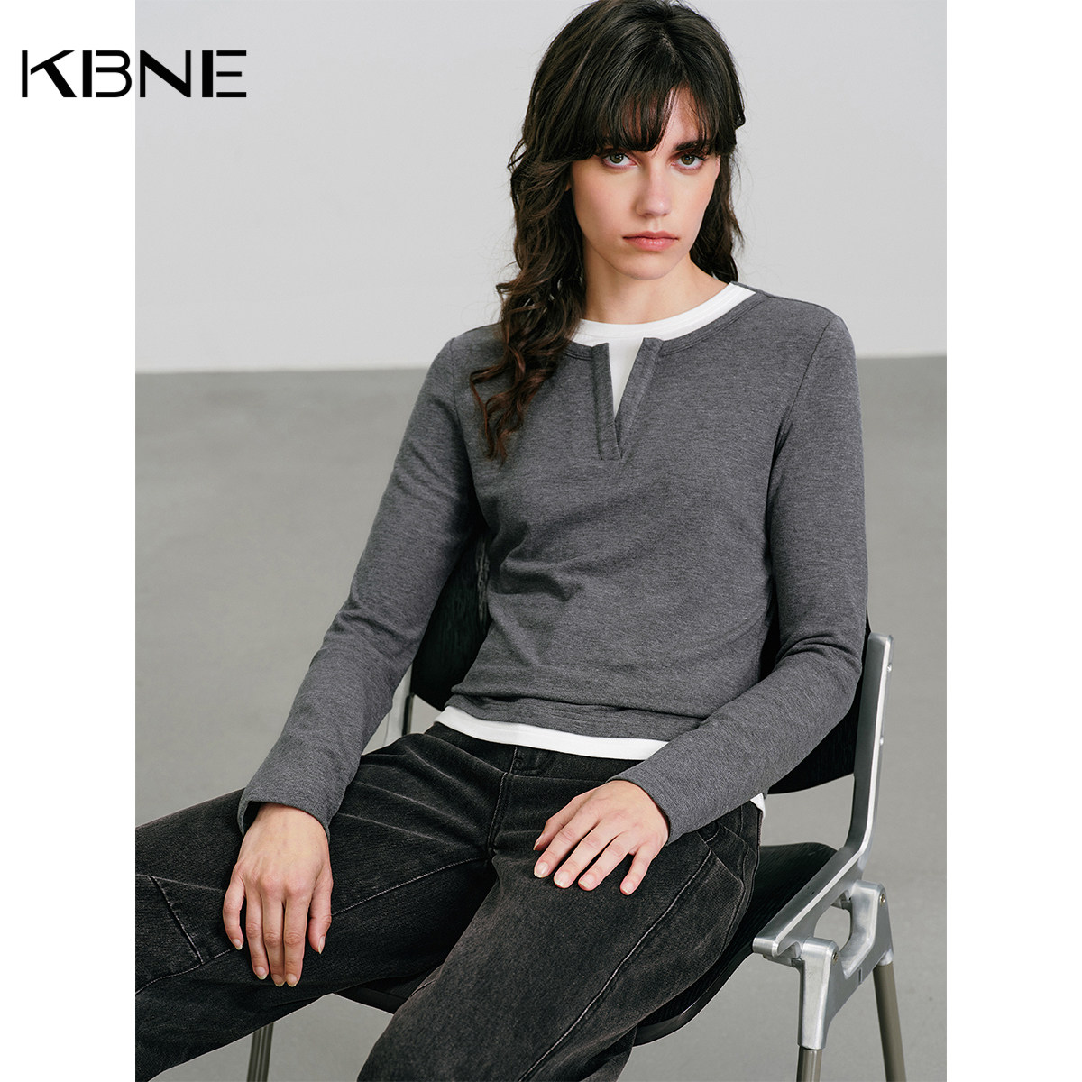 【廖廖粉丝专属】KBNE设计感弹力拉绒磨毛长袖t恤女打底衫上衣,女装/女士精品,T恤,淘宝优惠券,粉丝福利购,淘宝优惠卷