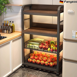 德国厨房置物架落地多层多功能菜篮子家用锅具储物架蔬菜收纳架子