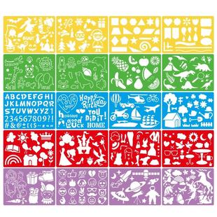 20Pcs Drawing Painting Stencils Set for Kid Plastic Template