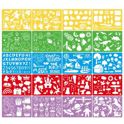 20Pcs Drawing Painting Stencils Set for Kid Plastic Template
