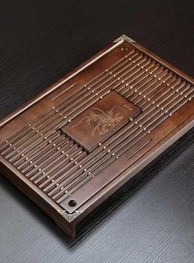 Wooden Tea Tray Kungfu Tea Set Drawer Tea Water Drainage新款