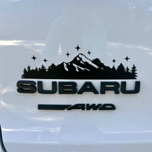 山脉夜空SUBARU车标反光贴纸