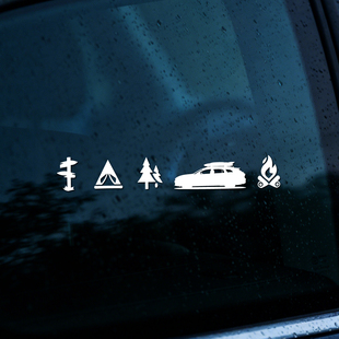 瓦罐露营图标旅行版汽车贴纸侧窗玻璃ET5猎装车后挡风玻璃反光贴
