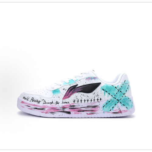 【定制球鞋】LiNing李宁 浮舟休闲百搭涂鸦耐磨透气 低帮板鞋男款