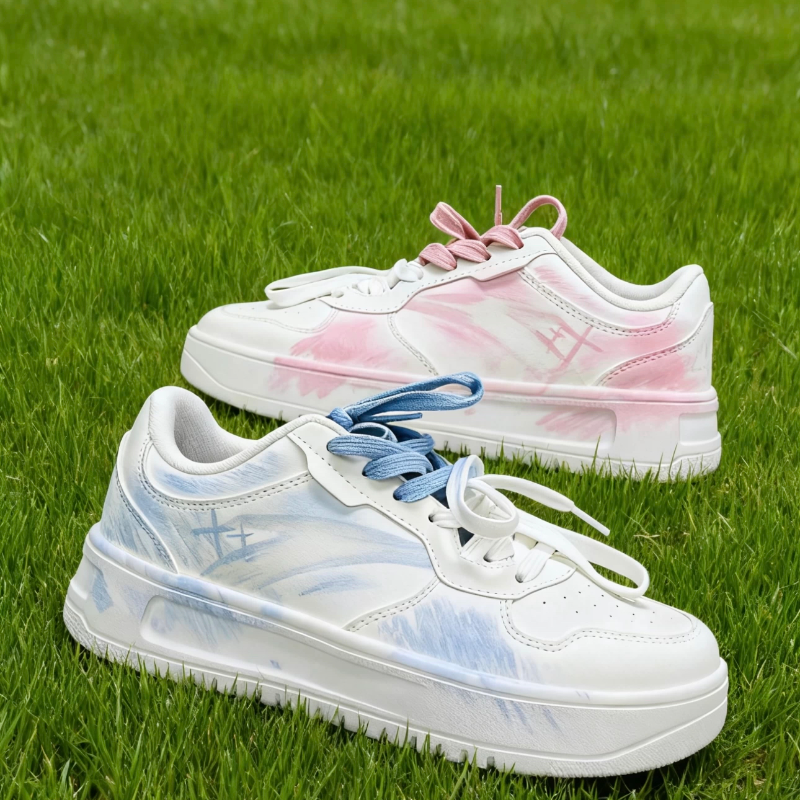 【定制球鞋】Anta安踏 轻松 小清新 手绘休闲 百搭  时尚蓝粉鸳鸯