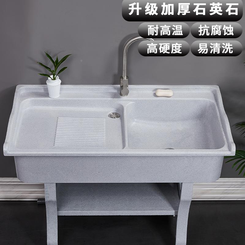 石石洗衣英洗池外庭院洗衣台盆一室体大理石带搓655板阳台家用衣