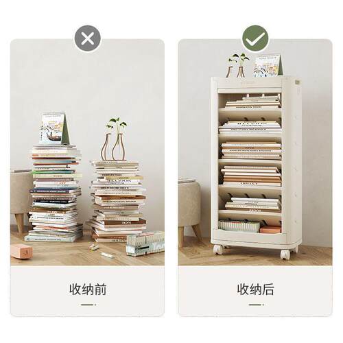 儿童教置室课SJCB-001桌书本收纳架家用书夹缝物架书桌边可移房动
