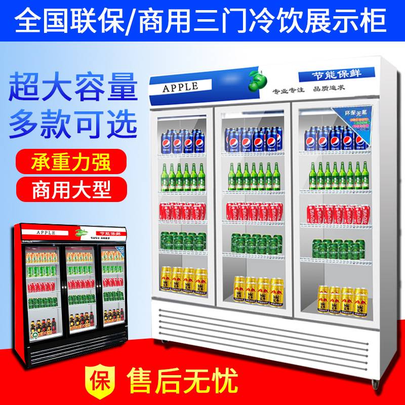 饮料展示柜啤酒柜商用冷藏冰柜双开门冷饮柜单门冷藏立式保鲜柜