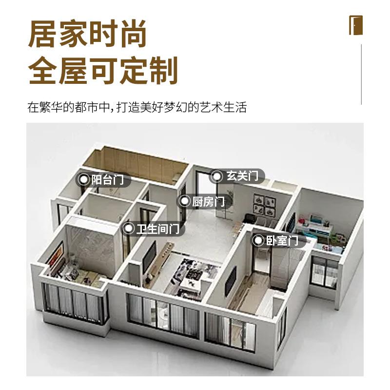 2复025新款合实木内音557门办公门平开门模压木门隔家用室小户型