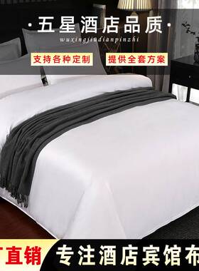 酒店床上五件套民宿风白色床单被子枕芯被套八件套床笠款宾馆专用