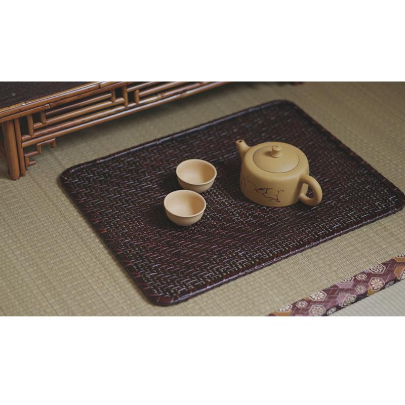 手工大竹cl09876编茶垫大榻漆手工日式榻米干泡茶席茶具配漆件茶