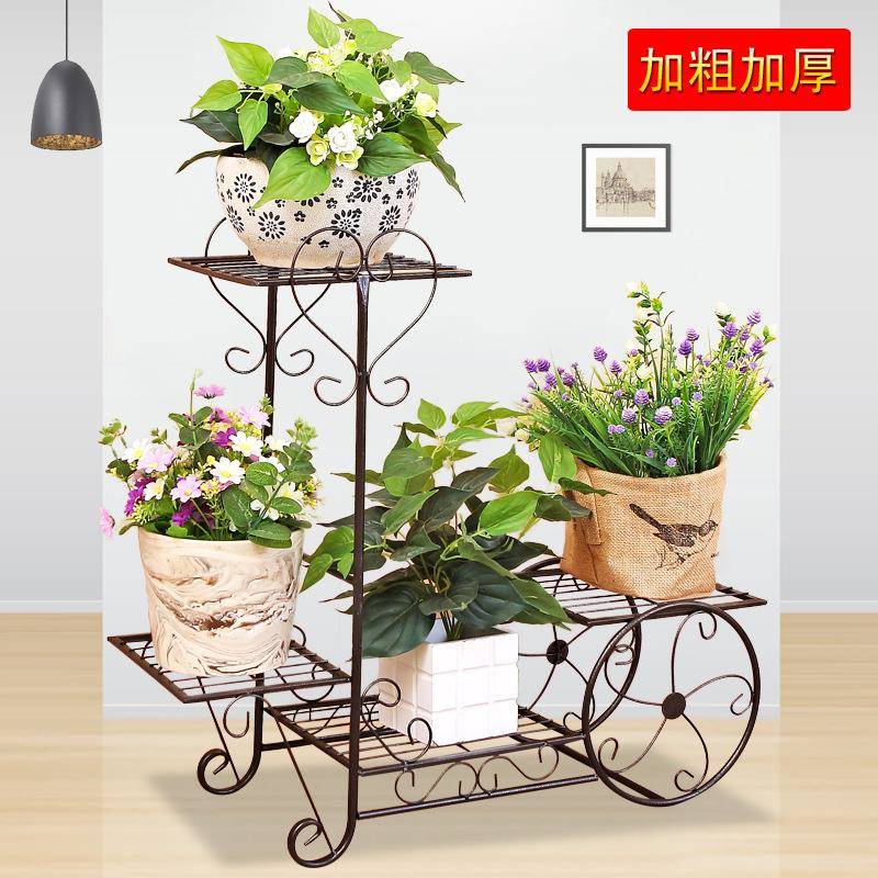 欧式艺落SBZ花铁架置物架地式家用花子多层室内客厅吊兰绿萝花架