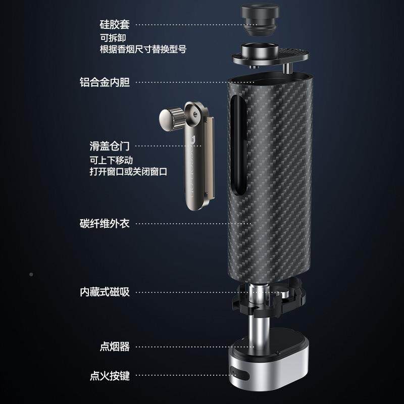 载烟车灰缸神抽烟不掉烟灰器车内吸烟弹灰防飞灰一键点K-08火点免