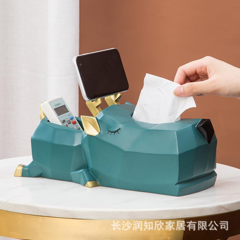 意创折纸麋鹿BJ1328收纳纸巾盒桌面创意摆办公室家装件饰品居厂家
