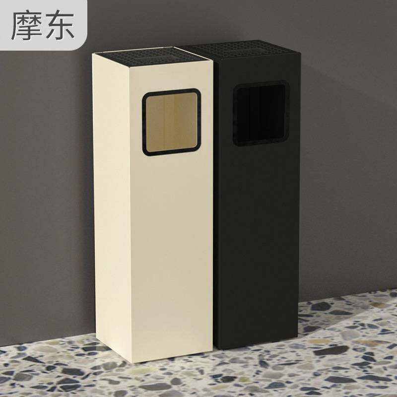 户外烟灰柱立式方形极简风防火烟蒂收集桶酒店广场室外吸烟垃圾桶