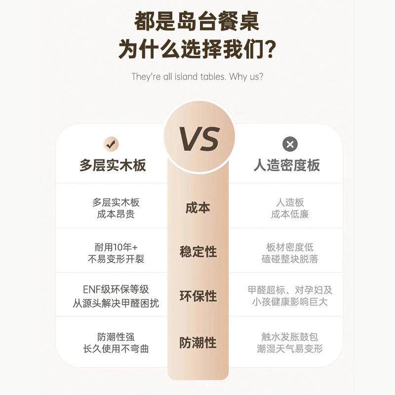 台岛台柜OQZ可移小户型板岛台餐桌动一体家岩用客厅餐边吧柜