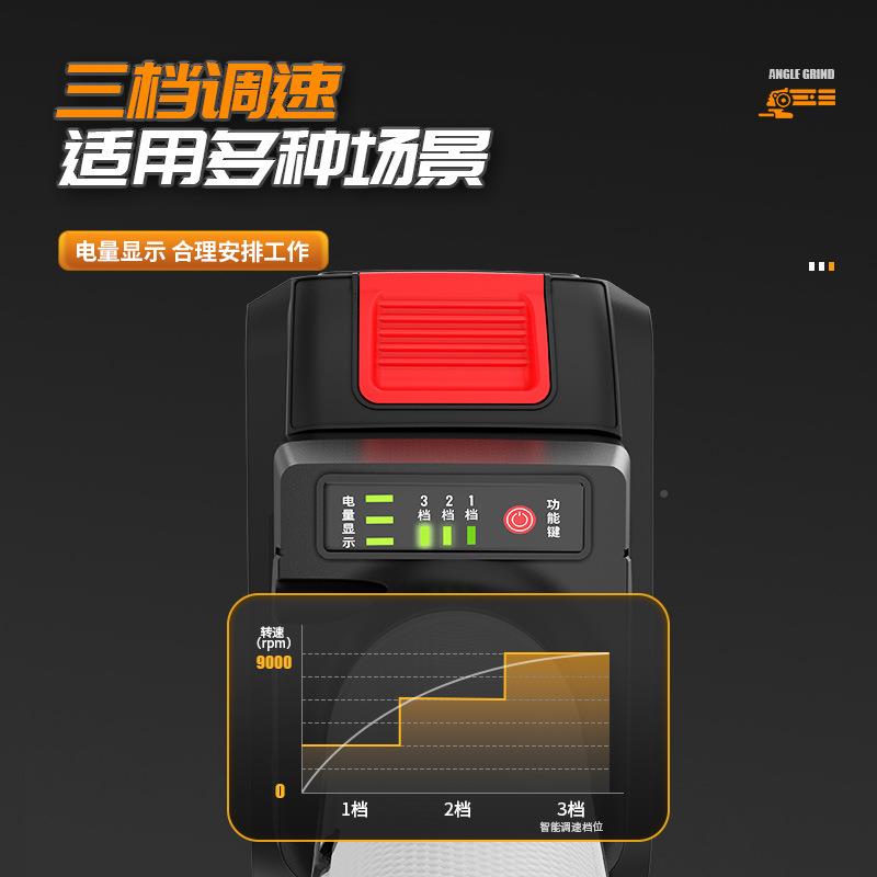 跨境充电锂电角HGY磨式切机机磨光抛光手砂轮割机打磨机工业无刷