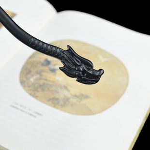 新中式黑檀木龙头发簪古典气质龙年簪子汉服旗袍龙形木簪日常盘发