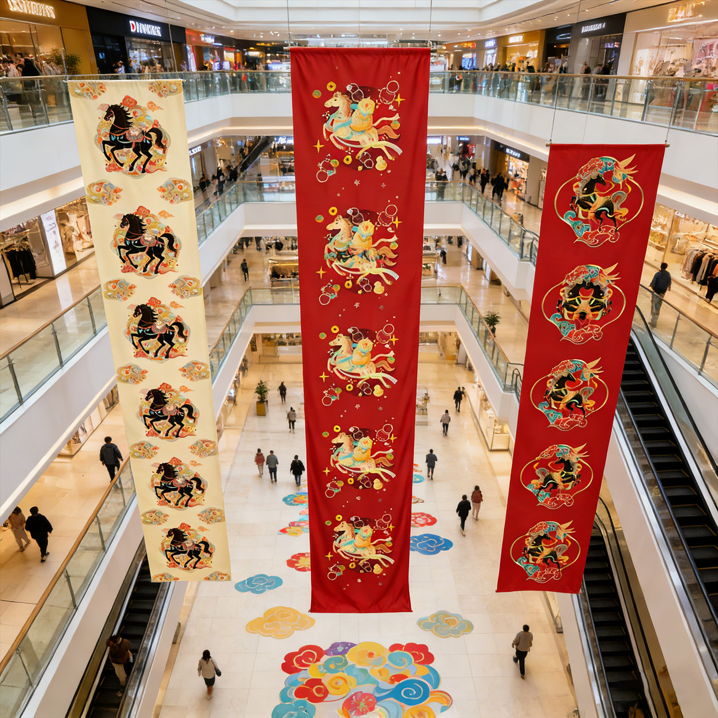 2026新年装饰挂布马年商场餐厅吊顶氛围条幅店铺橱窗场景背景布置,居家布艺,挂毯/壁毯,淘宝优惠券,粉丝福利购,淘宝优惠卷