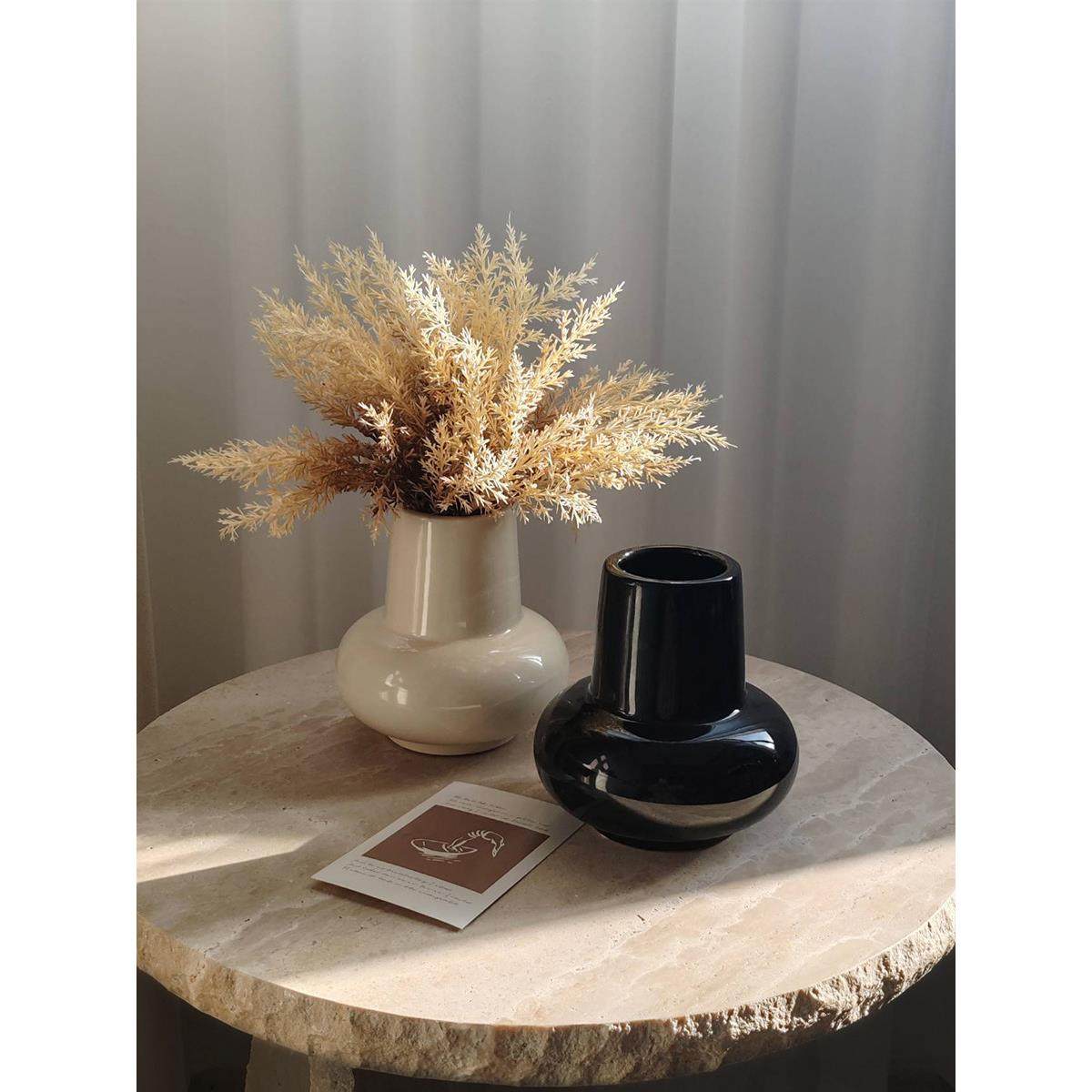 态生活北欧轻奢风小众圆肚陶瓷花瓶花束摆件家居装饰仿真花插花器,家居饰品,花瓶,淘宝优惠券,粉丝福利购,淘宝优惠卷