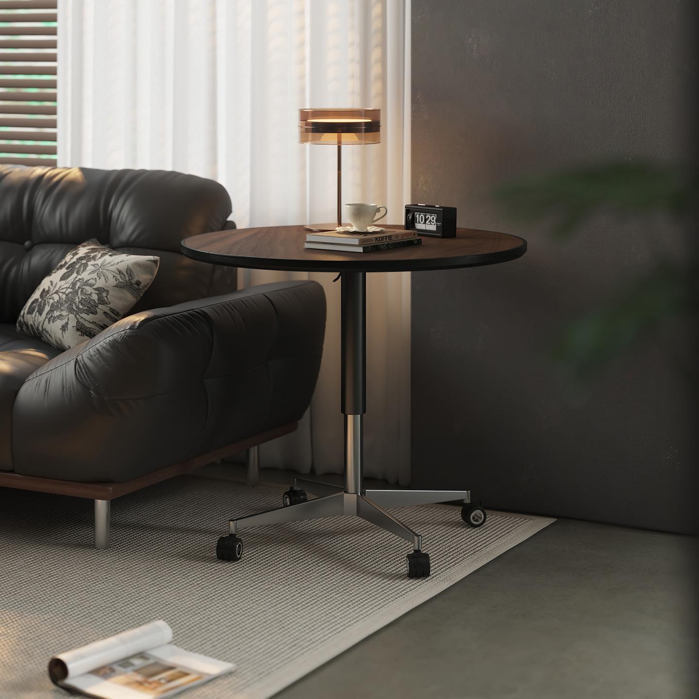 可移动升降茶几餐桌两用圆桌子现代简约床边桌小户型客厅沙发边几