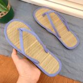女平底人字拖凉席LA06 夏居家用防脚臭竹编草鞋 天然藤草 凉拖鞋
