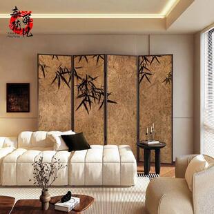 宋代美学屏风意竹子屏风隔断客厅酒店民宿卧室玄关折叠移动遮挡