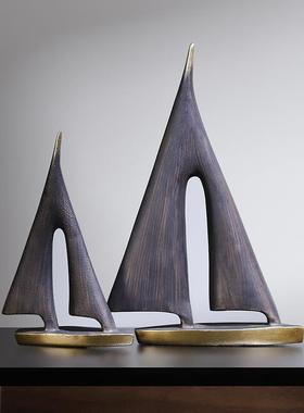 一帆风顺帆船创意摆件家居客厅酒柜电视柜办公桌面装饰品乔迁摆设
