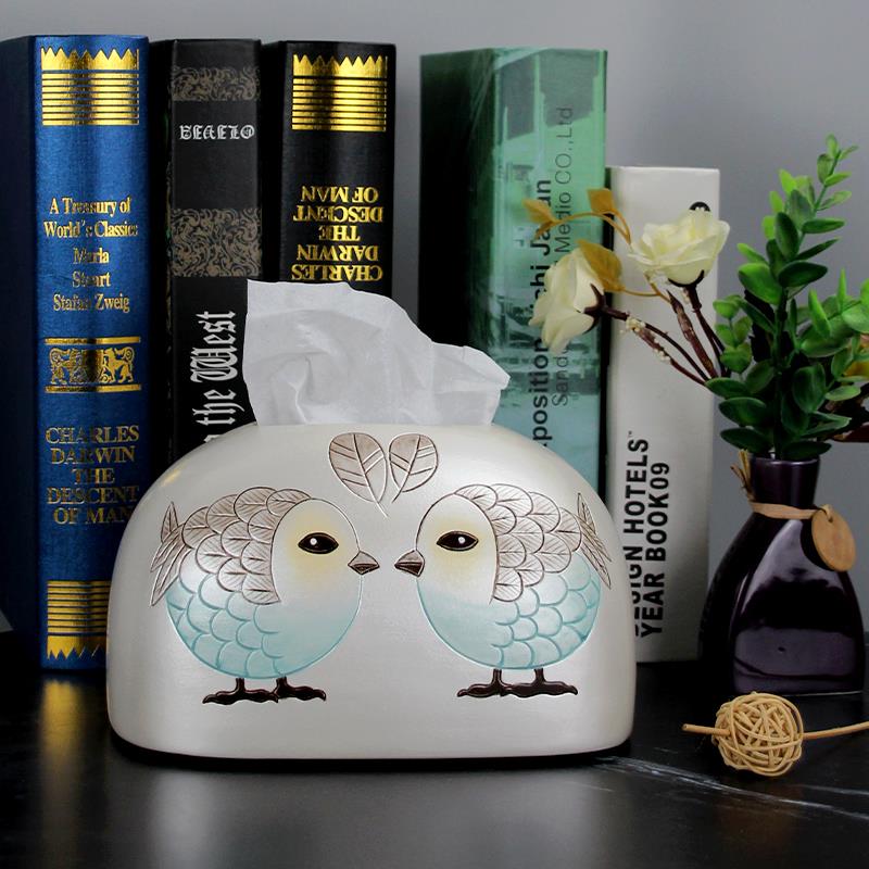 创意卫生纸盒家用简约陶瓷装饰纸巾盒现代家居客厅饭厅抽取式卫生