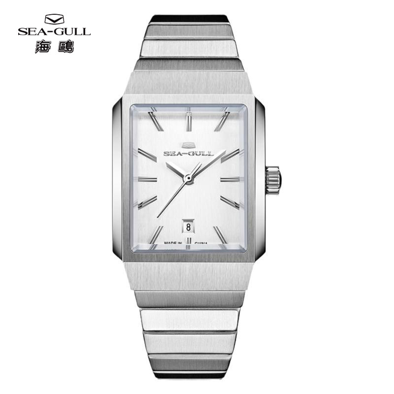 海鸥表女士自动机械手表送女友礼物日历腕表方块形6169L(冰糖块)