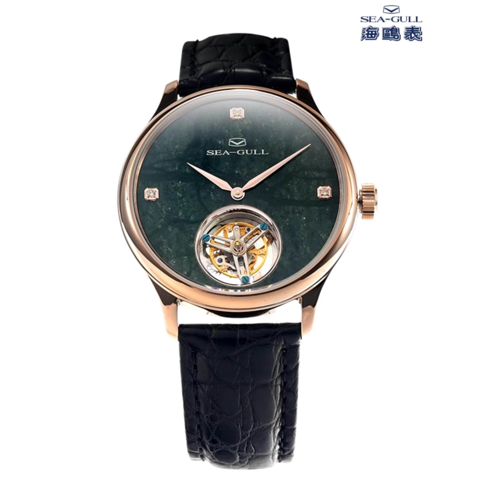 海鸥表陀飞轮手表7072V大理石盘手动同轴无卡度游丝情侣男女对表