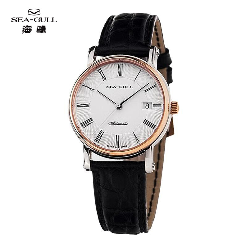 海鸥表高端情侣款男女士日历显示三针大师系列机械手腕表377L