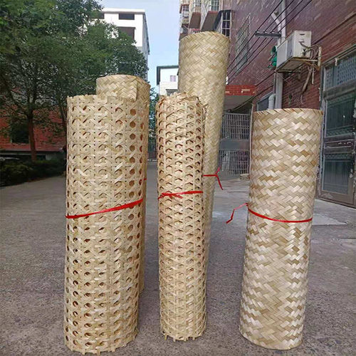 竹编装饰吊顶竹席草席子六角孔八角孔隔断网屏风酒店民宿镂空竹席