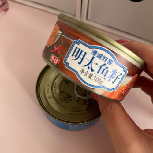 香辣明太鱼籽罐头即食鱼籽海鲜鱼子酱熟食蝶鱼籽鱼干海味鱼罐头