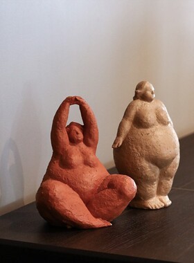 创意胖女人抽象艺术摆件设计师人物软装饰品