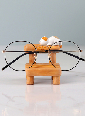 创意板凳眼镜架摆件眼镜店展示道具办公室桌面可爱萌宠眼镜收纳架