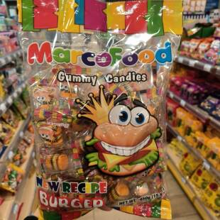 包邮香港采购汉堡包橡皮糖 汉堡造型软糖QQ糖果儿童零食450g