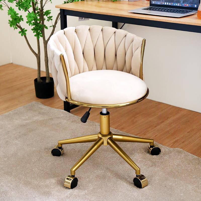 轻奢女生化妆美甲椅家用卧室梳妆凳主播梳妆台椅电脑书桌椅子升降