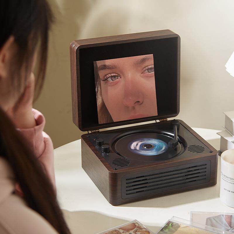 诗的流云复古蓝牙音乐CD机黑胶专辑碟片播放器高音质便携随身听