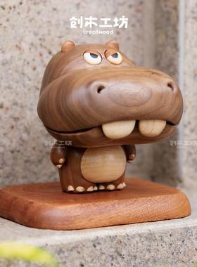 河马呆呆/创木工坊实木收纳摆件家用环香盒生日情人节创意礼物