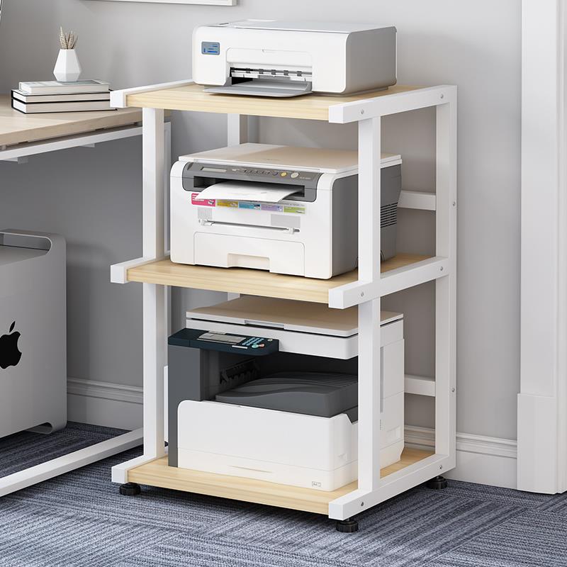 置地式三层加宽加大落地印表机置物架多功能简约家用多层厨房置物
