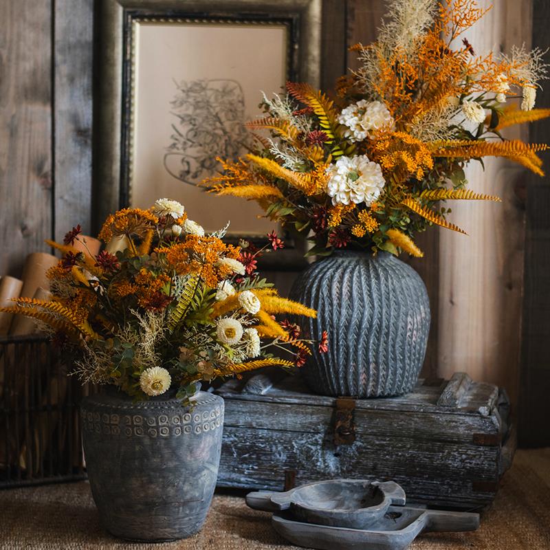 掬涵暮秋乐仿真花束轻奢高端客厅花艺摆设餐桌干花插花装饰花摆件
