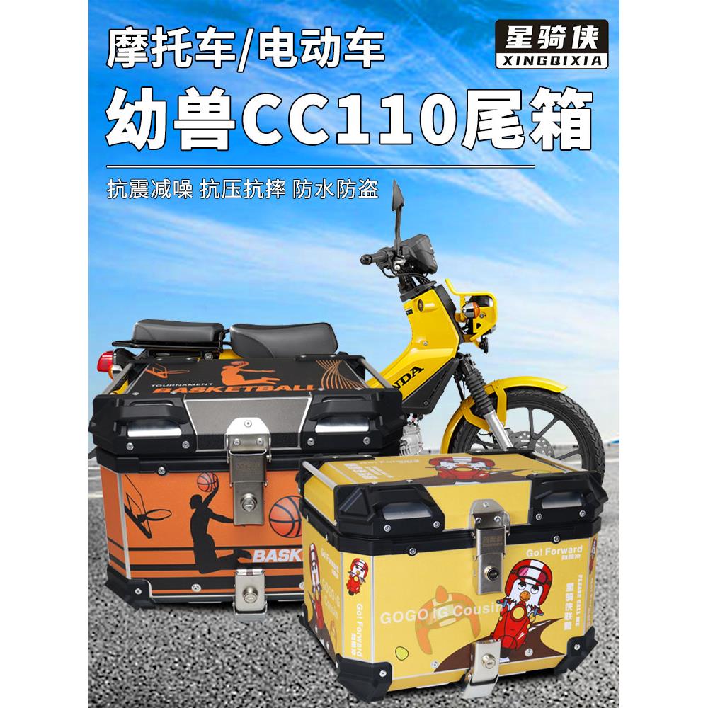 星骑侠幼兽CC110尾箱摩托车铝合金后备箱尾架后货架后背箱大容量