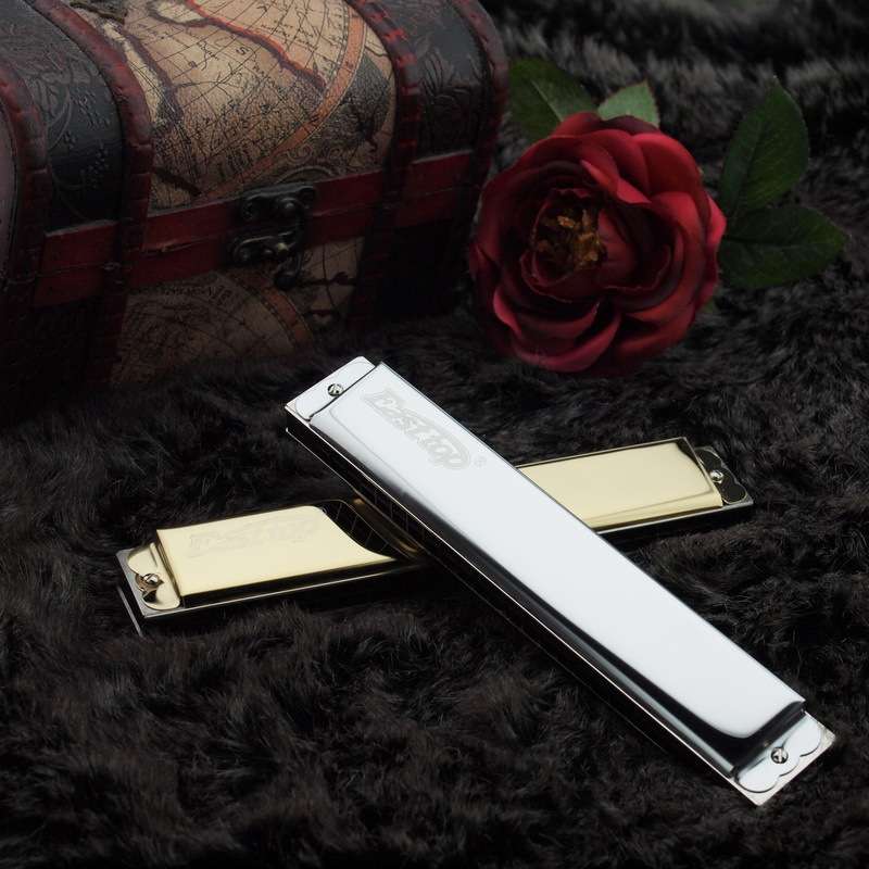 玉阙乐器德国音簧 初学口琴 东方之最2403 单音口琴24孔复音口琴